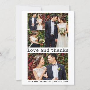 Moderner, trendiger Schreibtisch Hochzeit 4 Foto Dankeskarte