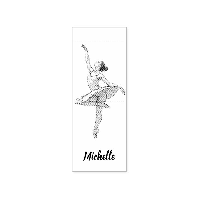 Moderner trendy Ballerina Balletanz Personalisiert Gummistempel (Prägung)