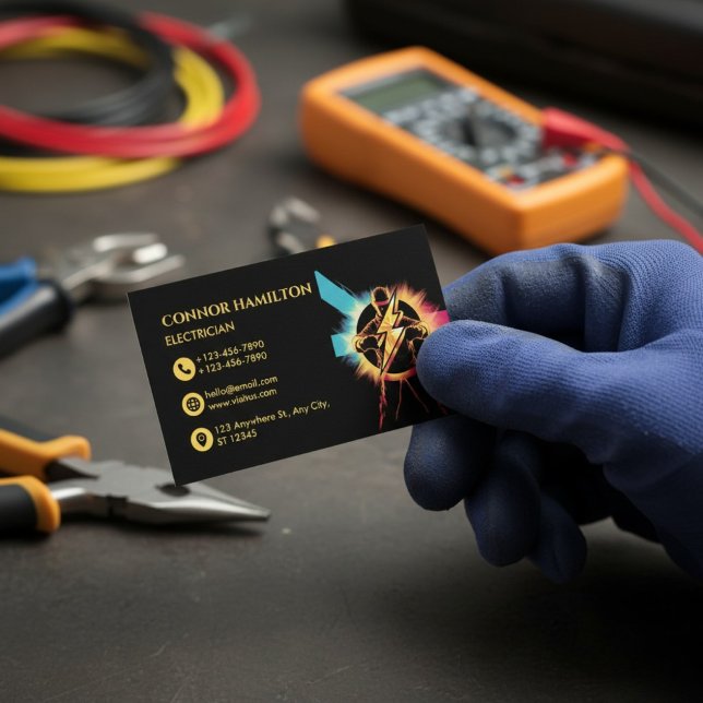 Moderner, trendy, Cooler Blitzer Visitenkarte (Von Creator hochgeladen)