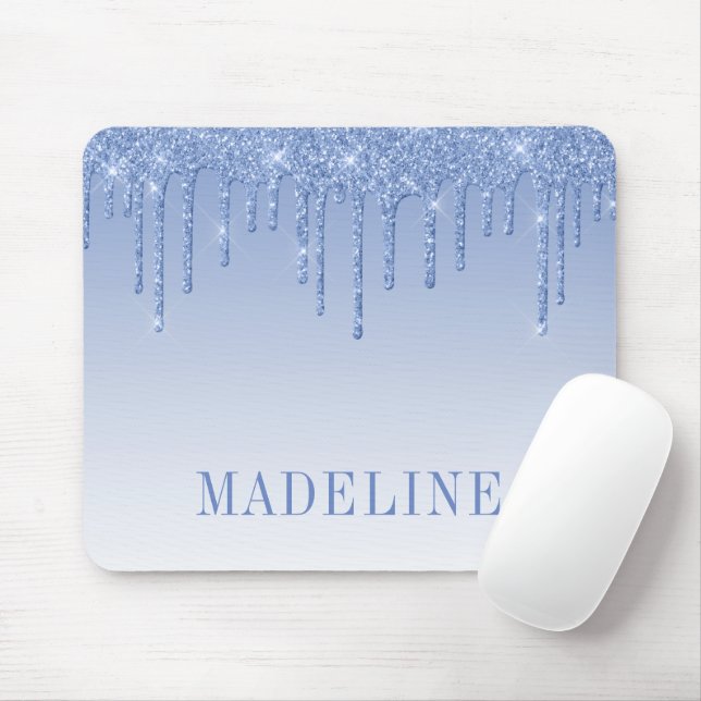Moderner, trendy, dusty Blue Glitzer Mousepad (Mit Mouse)