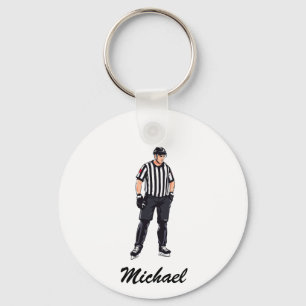Moderner trendy Eishockey-Schiedsrichter Personali Schlüsselanhänger