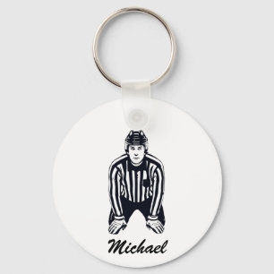 Moderner trendy Eishockey-Schiedsrichter Personali Schlüsselanhänger