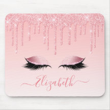 Moderner Trendy Pink Glitzer Lashes Stilschrift