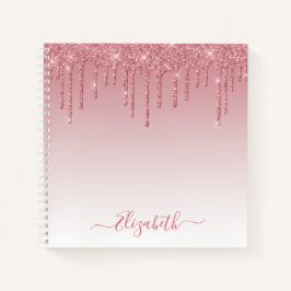 Moderner Trendy Stylish Script Dusty Pink Glitzer Notizbuch