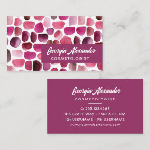 Moderner Trendy Watercolor Abstrakt Cosmetologe Visitenkarte