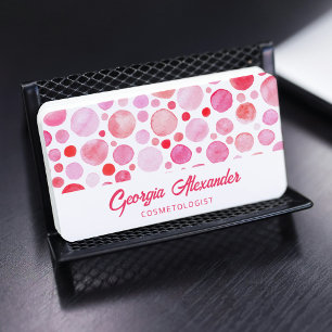 Moderner Trendy Watercolor Abstrakt Cosmetologe Visitenkarte