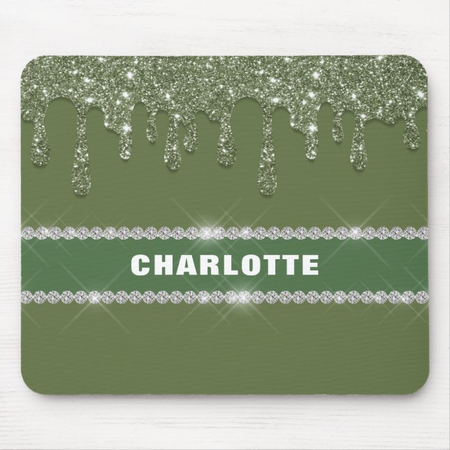 Moderner Tropfen für grünen Glitzer mit glänzender Mousepad (Vorne)