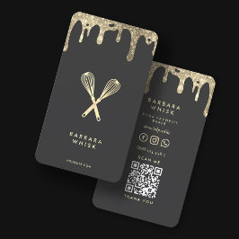 Moderner Tropfen Whisk Bäckerei Konditorkeller Visitenkarte