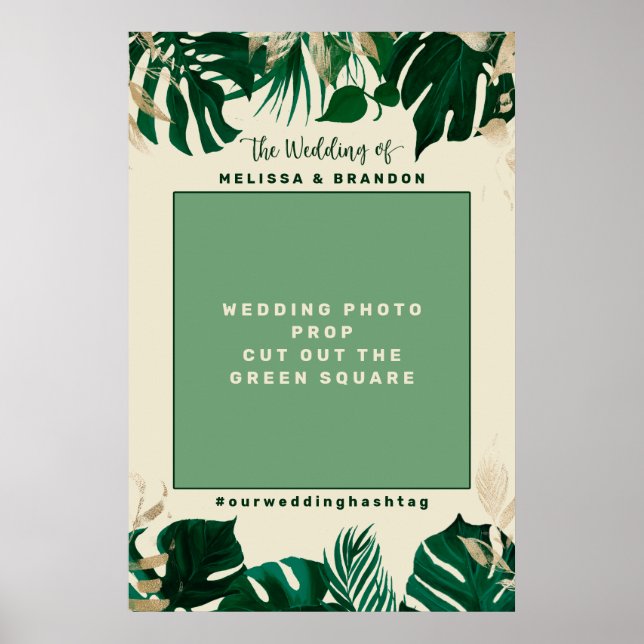 Moderner Tropischer Hochzeitskabinett-Foto Poster (Vorne)