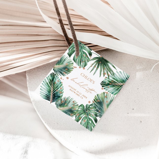 Moderner Tropischer Junggeselinnen-Abschied & Diam Geschenkanhänger (Modern Tropical & Diamond Bachelorette Party Favor Tags)