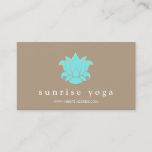 Moderner Türkis Blue Lotus Yoga Instruktor Visitenkarte