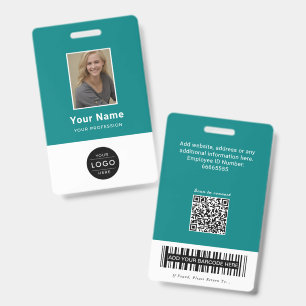 Moderner Türkiser Medizinischer QR-Code-Nurse-ID-B Ausweis
