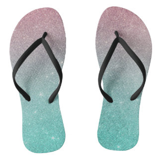 Moderner türkisfarbener Glitzer Flip Flops