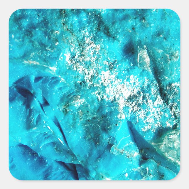 Moderner türkisfarbener Marmorstein Quadratischer Aufkleber (Vorderseite)