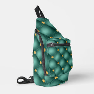 Moderner Turquoise Gold Diamant gespeist Crossbody Bag