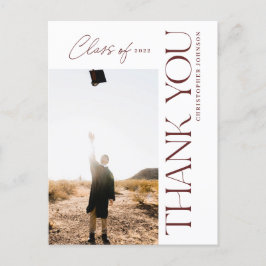 Moderner Typ Abschluss Vielen Dank Foto Maroon Postkarte