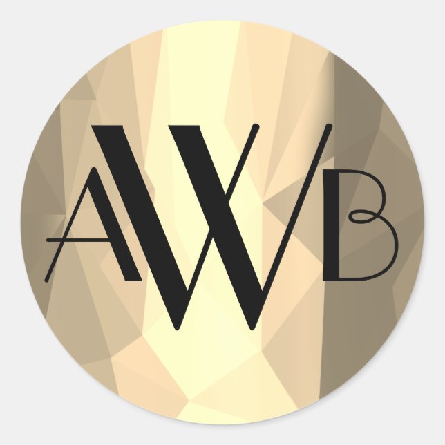 Moderner Typ eines benutzerdefinierten Monogramms Runder Aufkleber (Vorderseite)