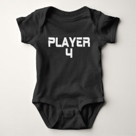 Moderner Typografie Player Vier passende Bilder Baby Strampler