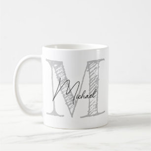 Moderner überarbeiteter Mit Monogramm Erstkaffee & Kaffeetasse