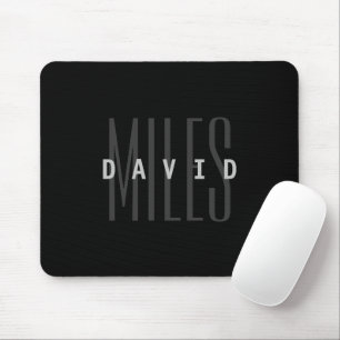 Moderner überlappender Name und Nachname Mousepad