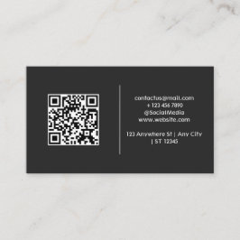 Moderner und einfacher schwarzer QR-Code Visitenkarte