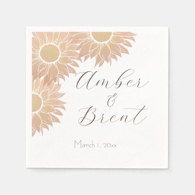 Moderner und einfacher Sonnenblumencocktail Napki Serviette (Vorderseite)