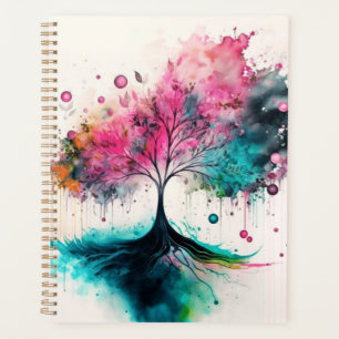 Moderner und kühne mystischer Baum (blau, rosa, or Planer