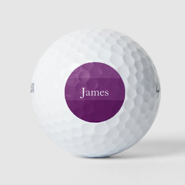 Moderner und Lila Design-Individuelle Name Golfball (Vorderseite)
