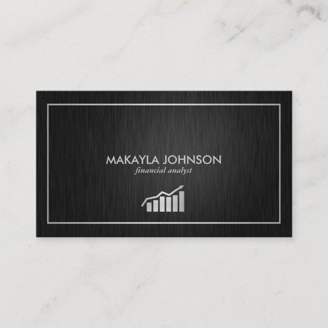 Moderner und minimaler Finanzanalytiker Visitenkarte (Vorderseite)