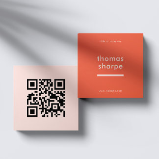 Moderner und minimaler QR Code Backer Quadratische Visitenkarte