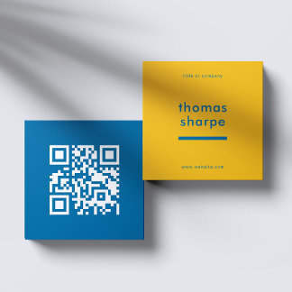 Moderner und minimaler QR Code Backer Quadratische Visitenkarte