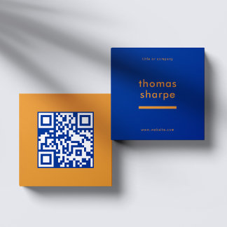 Moderner und minimaler QR Code Backer Quadratische Visitenkarte