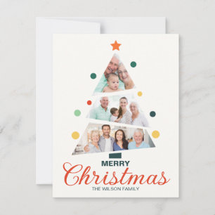 Moderner und Minimalistischer Weihnachtsbaum 3 Fot Feiertagskarte