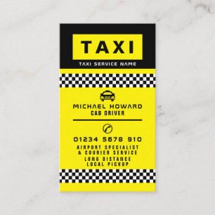 Moderner und trendiger Taxifahrer Visitenkarte
