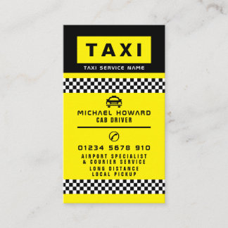 Moderner und trendiger Taxifahrer Visitenkarte
