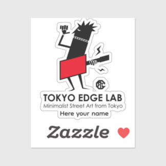Moderner urbaner Gitarrespieler Grafik-Tokyo Edge  Aufkleber