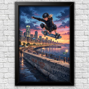 Moderner urbaner Skateboard-Schlafzimmer-Wand-Post Poster