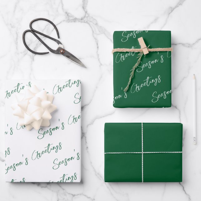 Moderner Urlaub auf der grünen Linie Geschenkpapier Set (Vorderseite)