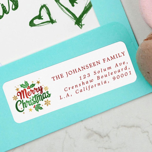 Moderner Urlaub frohe Weihnachten Holly Berry Fami (Von Creator hochgeladen)