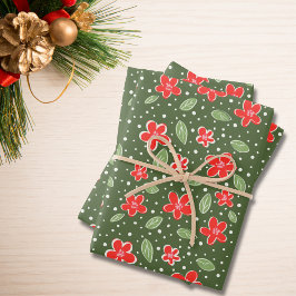 Moderner Urlaub in Rot und Grün Geschenkpapier Set