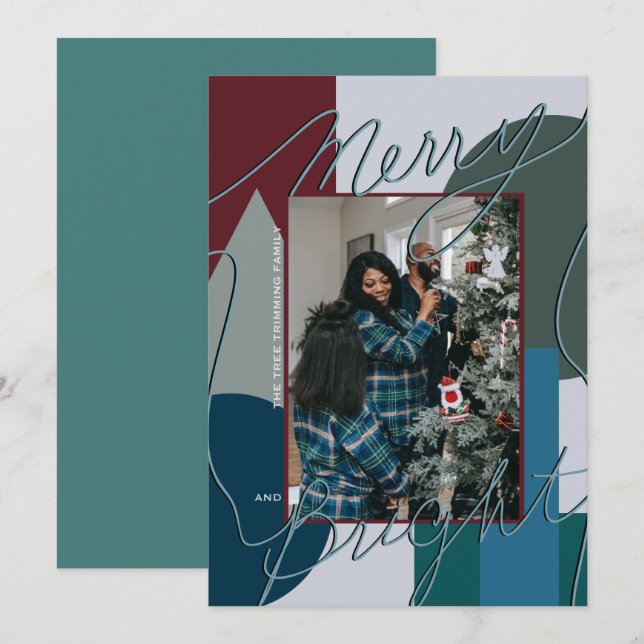 Moderner Urlaub Merry Bright Blues Foto Geo (Vorne/Hinten)