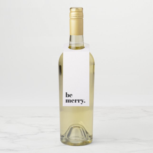 Moderner Urlaub Minimalistisch sei fröhlich Flaschenanhänger (Auf Flasche)
