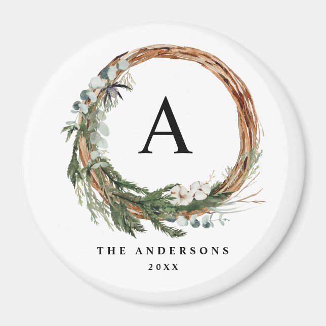 Moderner Urlaub mit minimalem Blattwerk Magnet (Vorne)