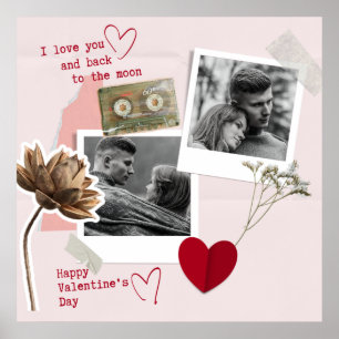 Moderner Valentinstag Personalisiertes Doppelzimme Poster