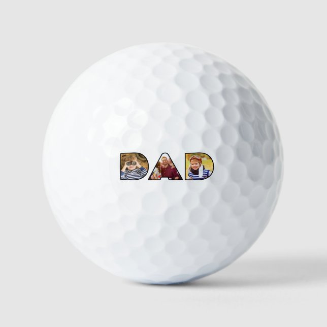 Moderner Vater 3 FotoCollage Golfball (Vorderseite)