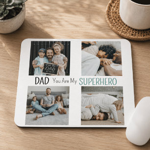 Moderner Vater, du bist mein Superheld Foto-Collag Mousepad