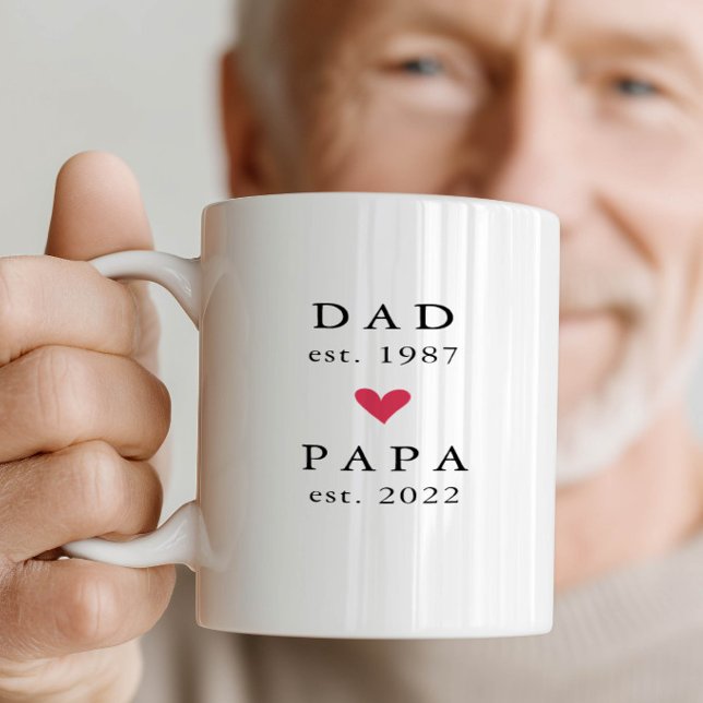 Moderner Vater | Papa Year Est. Tasse (Von Creator hochgeladen)