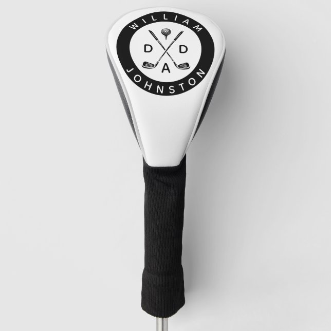 Moderner Vater Personalisiert Name Golf Lover Club Headcover (Vorderseite)