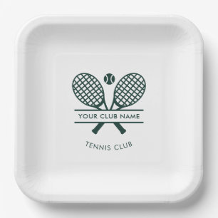 Moderner Vereinsname Tennis-Schläger-Symbol angepa Pappteller