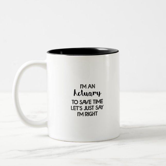 Moderner Versicherungsmathematiker Zweifarbige Tasse (Links)
